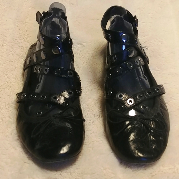 Zara Black Leather Ballet Flats - Picture 3 of 9